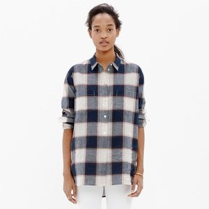 Madewell Oversized Boyshirt in Primary Plaid